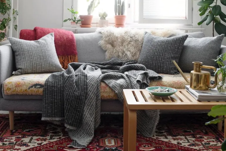 Lapuan Kankurit Metsä cushion cover 45 x 45 cm, light grey