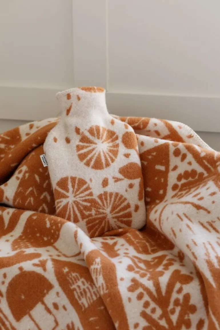 Lapuan Kankurit Metsikkö blanket, cognac - white