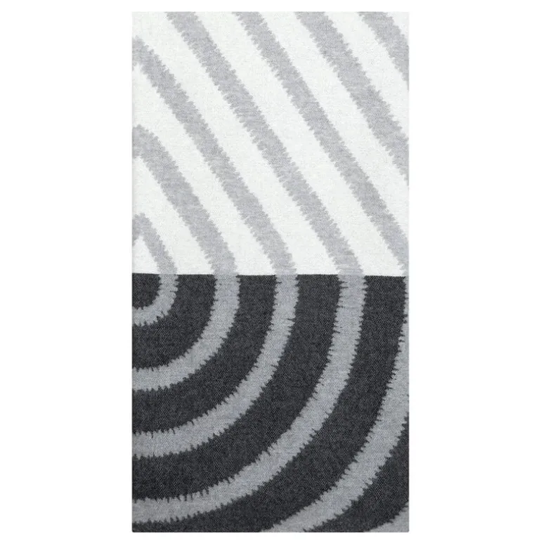 Lapuan Kankurit Metsälampi blanket, 130 x 200 cm, white - grey - black