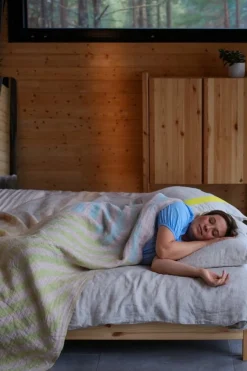 Lapuan Kankurit Metsälampi table cloth/throw, 145 x 200 cm, rose - grey - lime