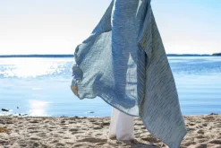 Lapuan Kankurit Osmankäämi table cloth/throw, 145 x 200 cm, linen - blue