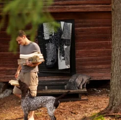 Lapuan Kankurit Päkäpäät blanket, black - white