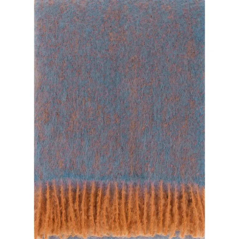Lapuan Kankurit Revontuli mohair blanket, rust - denim blue