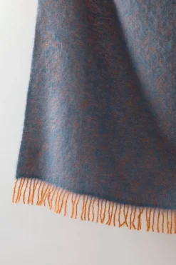 Lapuan Kankurit Revontuli mohair blanket, rust - denim blue