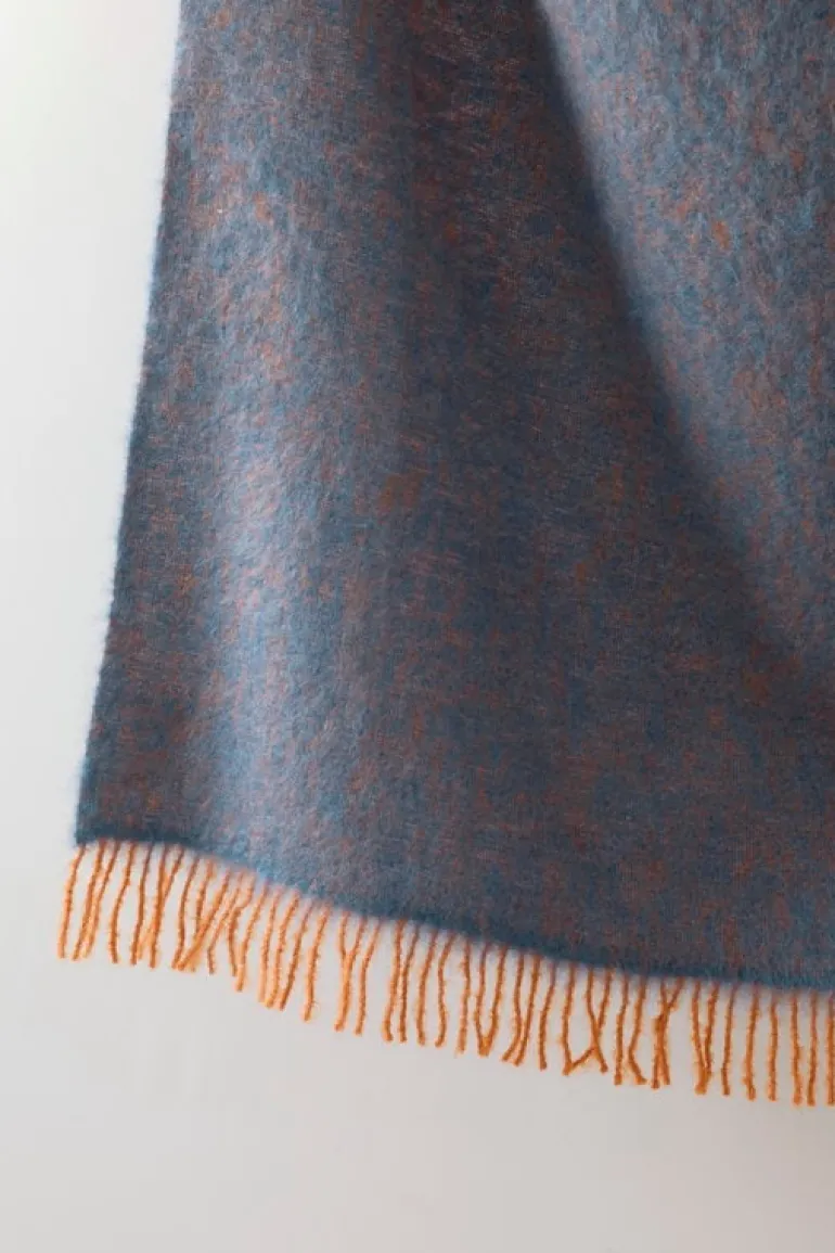Lapuan Kankurit Revontuli mohair blanket, rust - denim blue
