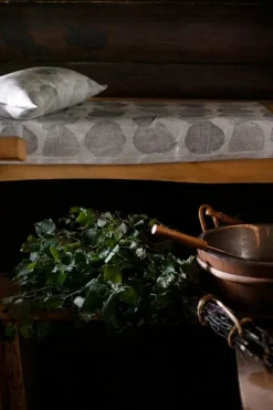 Lapuan Kankurit Sade sauna cover, 46 x 150 cm, white - grey