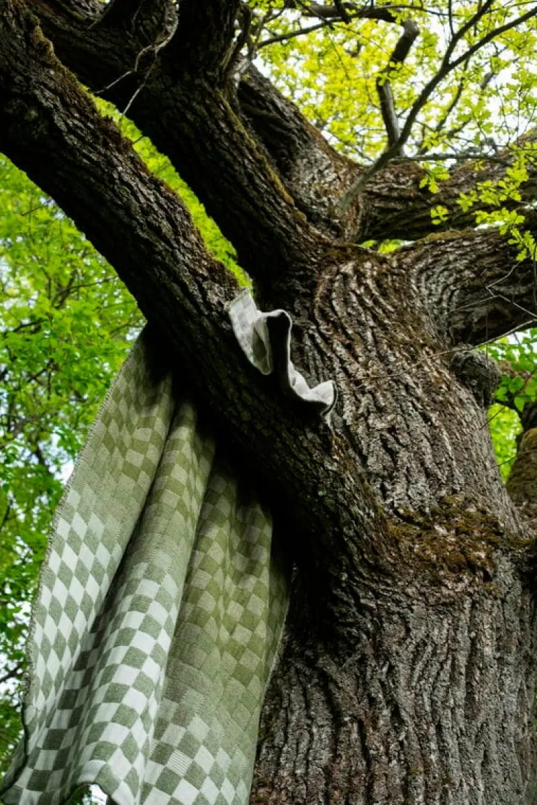 Lapuan Kankurit Shakki throw, beige - olive - white