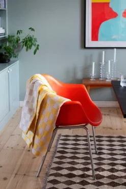 Lapuan Kankurit Shakki throw, beige - yellow - white