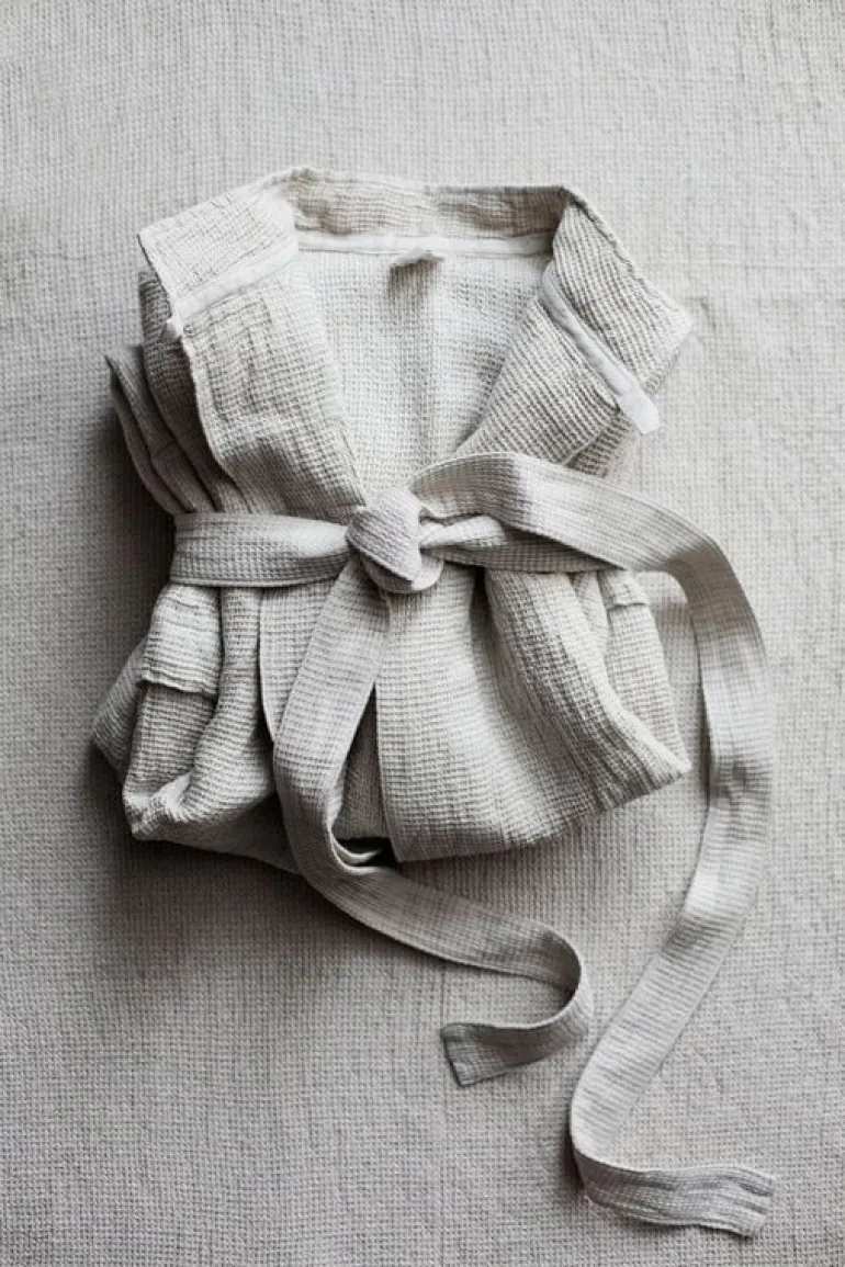 Lapuan Kankurit Terva bathrobe, white - linen