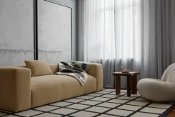 LAYERED Avenue Checked rug, black - white