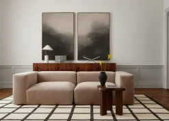 LAYERED Avenue Checked rug, black - white