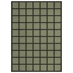 LAYERED Avenue Checked rug, olive
