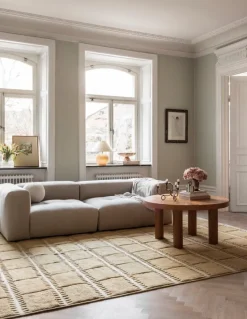 LAYERED Lilly wool rug, mustard