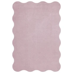 LAYERED Organic Scallop rug, pink lavender