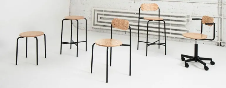 Lepo Product Moderno chair, black - curly birch veneer