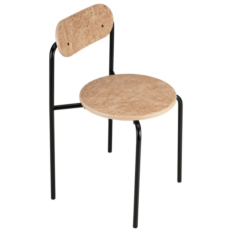 Lepo Product Moderno chair, black - curly birch veneer