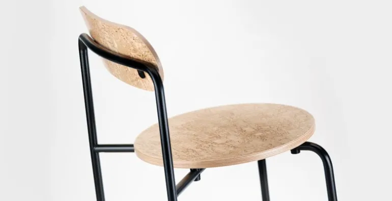 Lepo Product Moderno chair, black - curly birch veneer