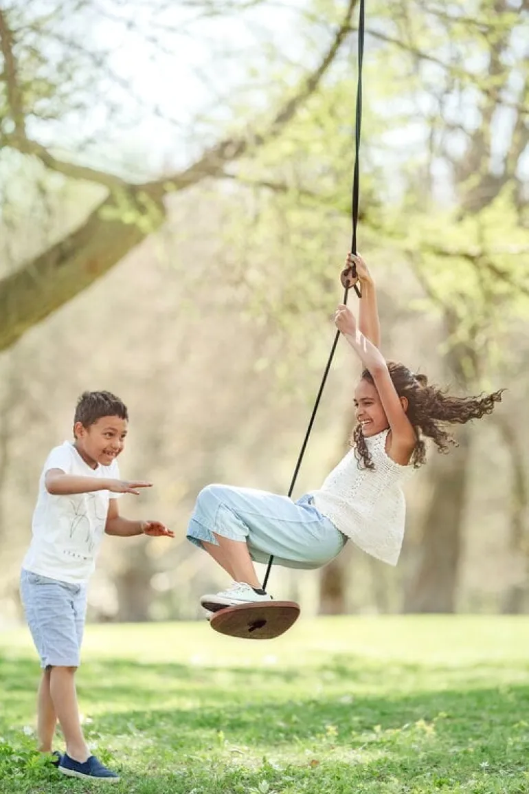 Lillagunga Disco Outdoor swing, walnut - black