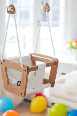 Lillagunga Lillagunga Toddler swing, oak - white seat and rope