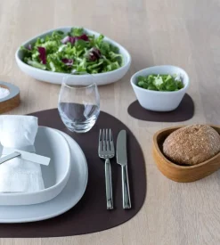 Lind DNA Curve glass mat, dark brown Nupo leather