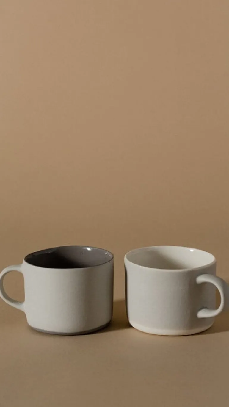 Lokal Helsinki Kahvi cup, M, white - grey