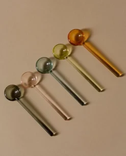 Lokal Helsinki Nekku glass spoon, grey