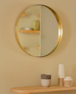 Lokal Helsinki Vino 60 mirror, brass, outward