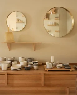 Lokal Helsinki Vino 60 mirror, brass, outward