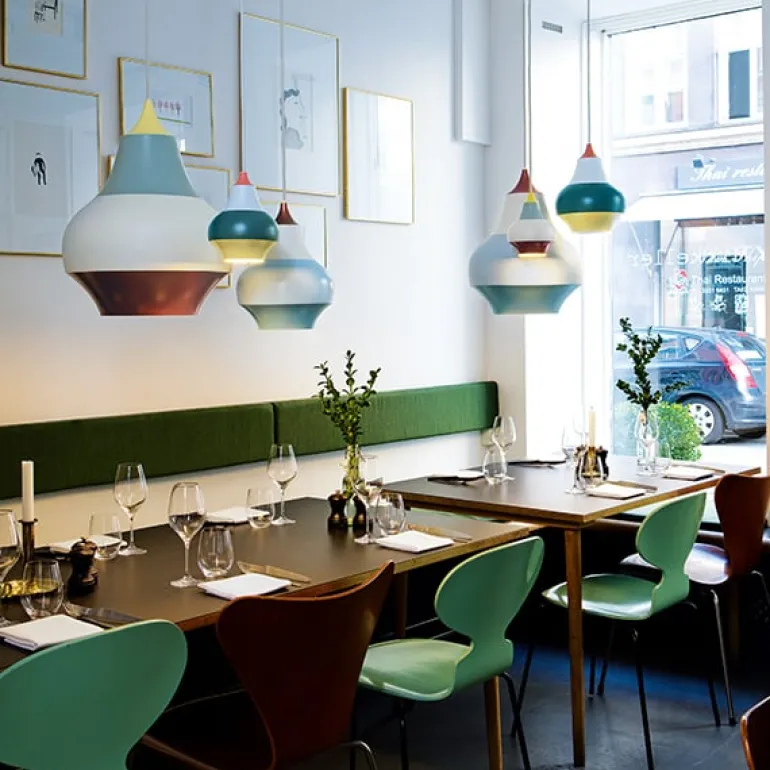 Louis Poulsen Cirque pendant, 38 cm, copper top