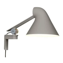 Louis Poulsen NJP wall lamp, short arm, light grey