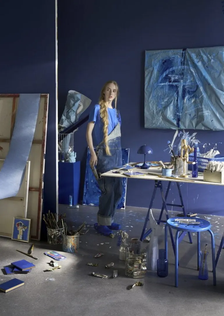 Louis Poulsen Panthella 160 Portable V3 table lamp, indigo blue