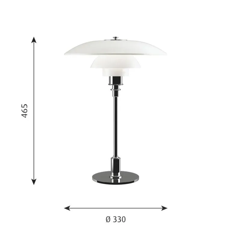 Louis Poulsen PH 3 1/2 - 2 1/2 table lamp, chrome plated