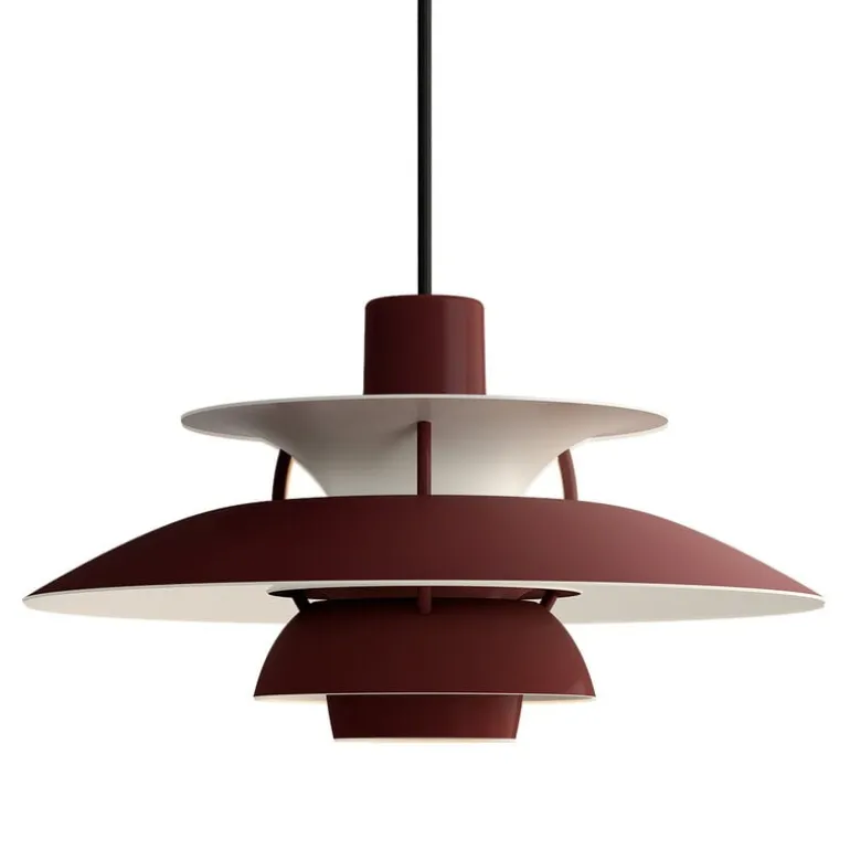 Louis Poulsen PH 5 Mini Monochrome pendant, burgundy
