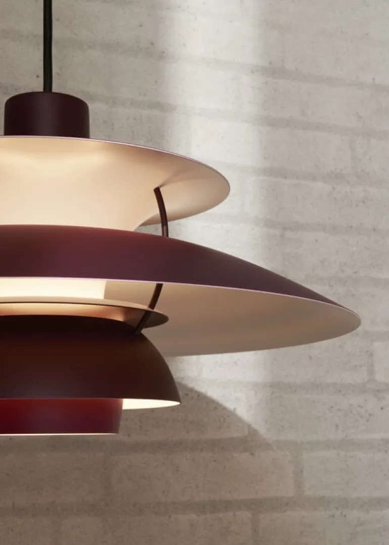 Louis Poulsen PH 5 Monochrome pendant, burgundy