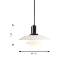 Louis Poulsen PH 2/1 pendant, metallised black