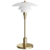 Louis Poulsen PH 2/1 portable table lamp, brass metallised