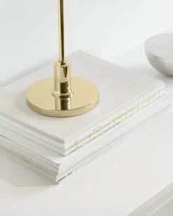 Louis Poulsen PH 2/1 portable table lamp, brass metallised