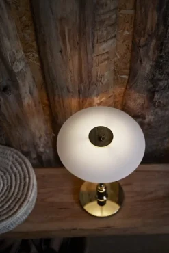 Louis Poulsen PH 2/1 portable table lamp, brass metallised