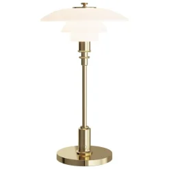 Louis Poulsen PH 2/1 portable table lamp, brass metallised