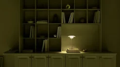 Louis Poulsen PH 2/1 portable table lamp, brass metallised