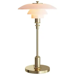 Louis Poulsen PH 2/1 portable table lamp, brass metallised