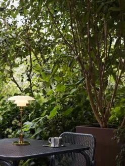 Louis Poulsen PH 2/1 portable table lamp, brass metallised