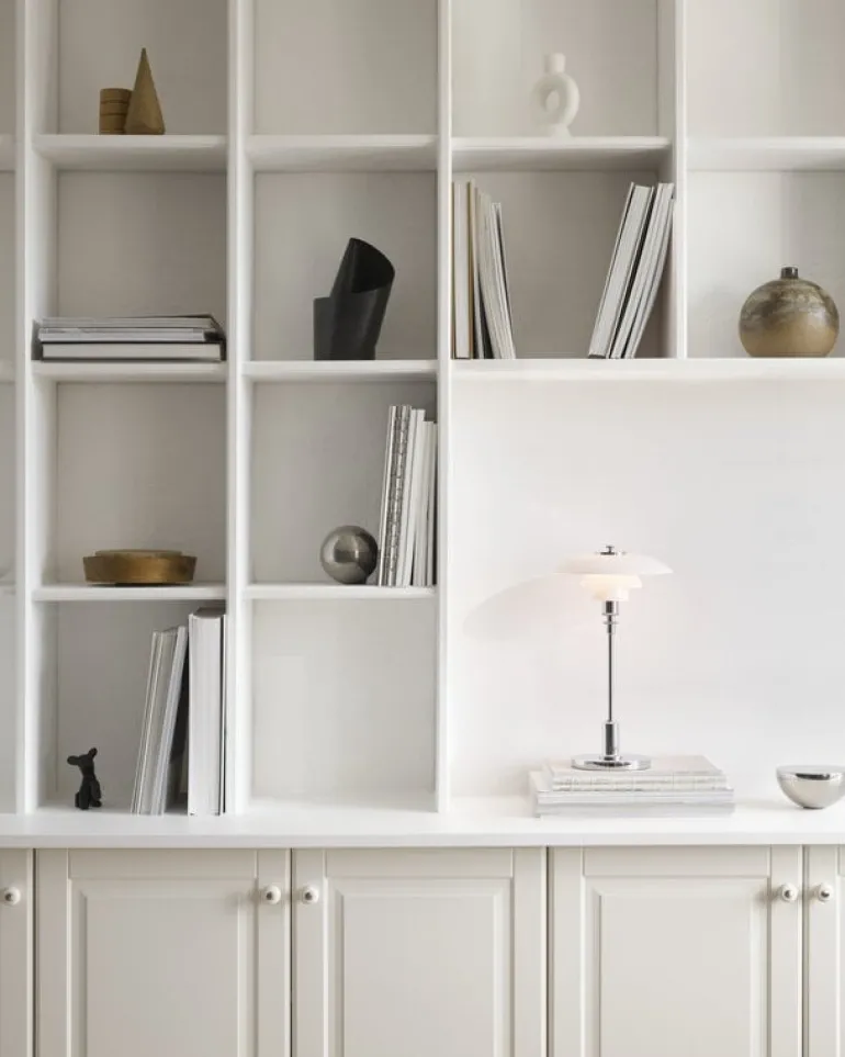 Louis Poulsen PH 2/1 Portable table lamp, lustre chrome plated