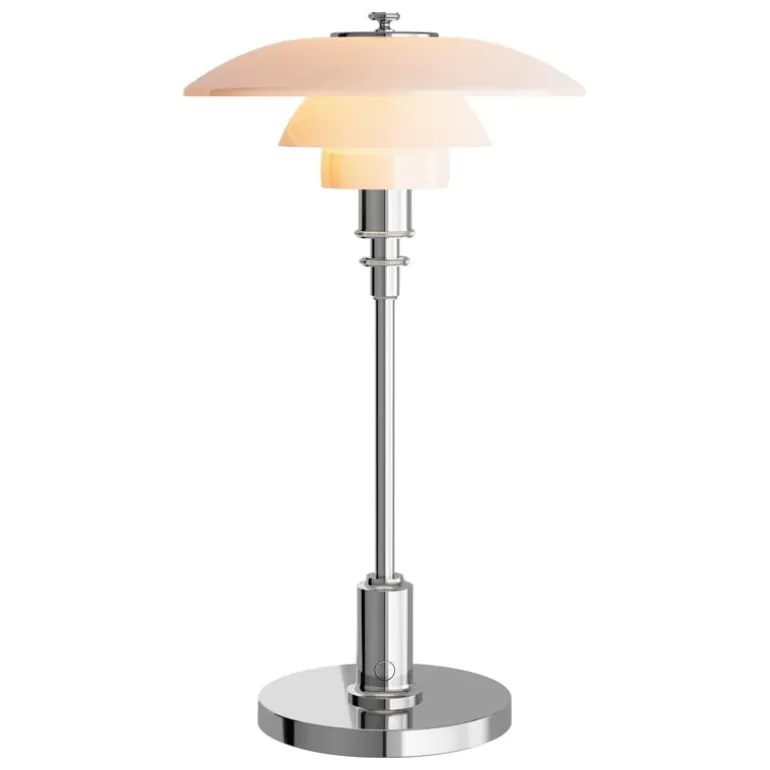 Louis Poulsen PH 2/1 Portable table lamp, lustre chrome plated