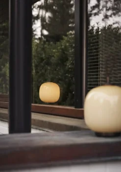 Louis Poulsen VL45 Radiohus portable lamp, brass - pale yellow