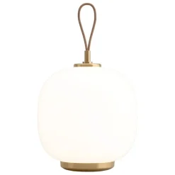 Louis Poulsen VL45 Radiohus portable lamp, brass - white opal glass