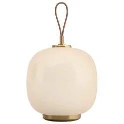 Louis Poulsen VL45 Radiohus portable lamp, brass - white opal glass