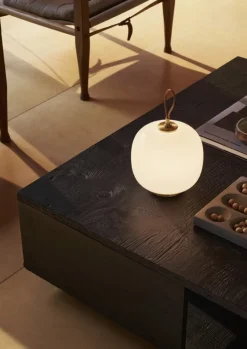 Louis Poulsen VL45 Radiohus portable lamp, brass - pale rose