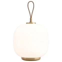 Louis Poulsen VL45 Radiohus portable lamp, brass - pale rose