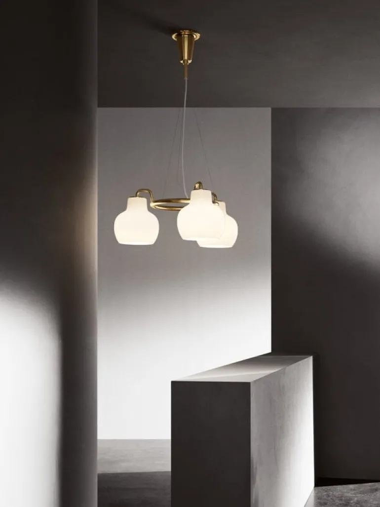 Louis Poulsen VL Ring Crown 3 pendant, opal glass